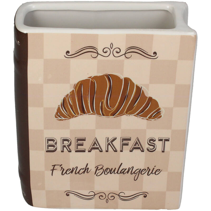 KOART| 1.KAL-7744 Κεραμικό Διακοσμητικό Βάζο Βιβλίο Breakfast 15x6x18 cm