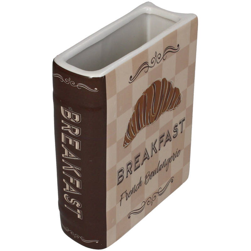 KOART| 1.KAL-7744 Κεραμικό Διακοσμητικό Βάζο Βιβλίο Breakfast 15x6x18 cm