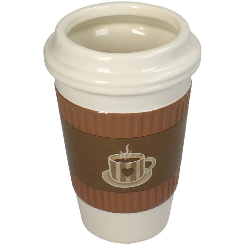 KOART| 1.KAL-8439 Κεραμικό Διακοσμητικό Βάζο Coffee Cup 11X11X17cm