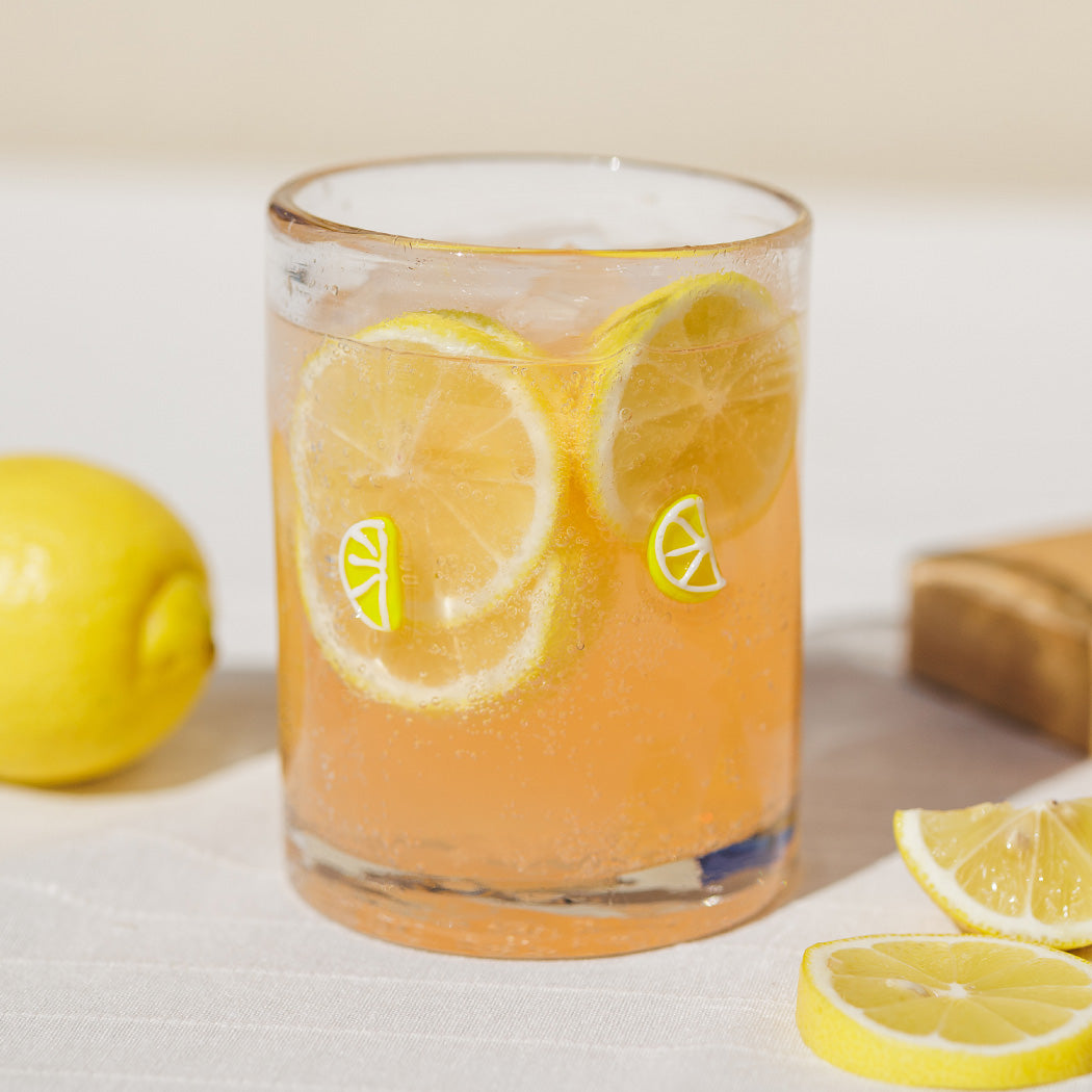 KOART| Limou Σετ 4 Γυάλινα Ποτήρια με Σχέδιο Λεμόνι 420ml