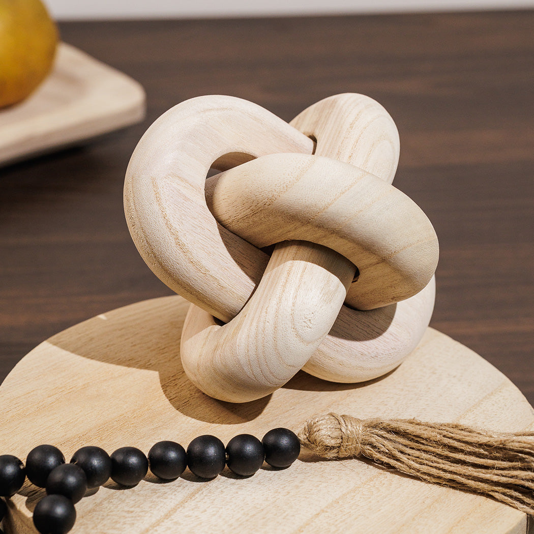 KOART| Gala ξύλινο διακοσμητικό κόμπος μπεζ χρώμα 11 εκ.