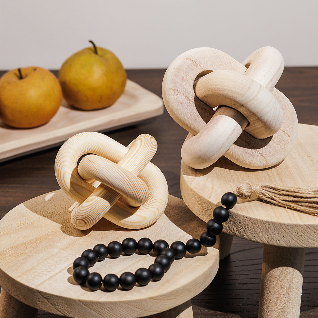 KOART| Gala ξύλινο διακοσμητικό κόμπος μπεζ χρώμα 11 εκ.