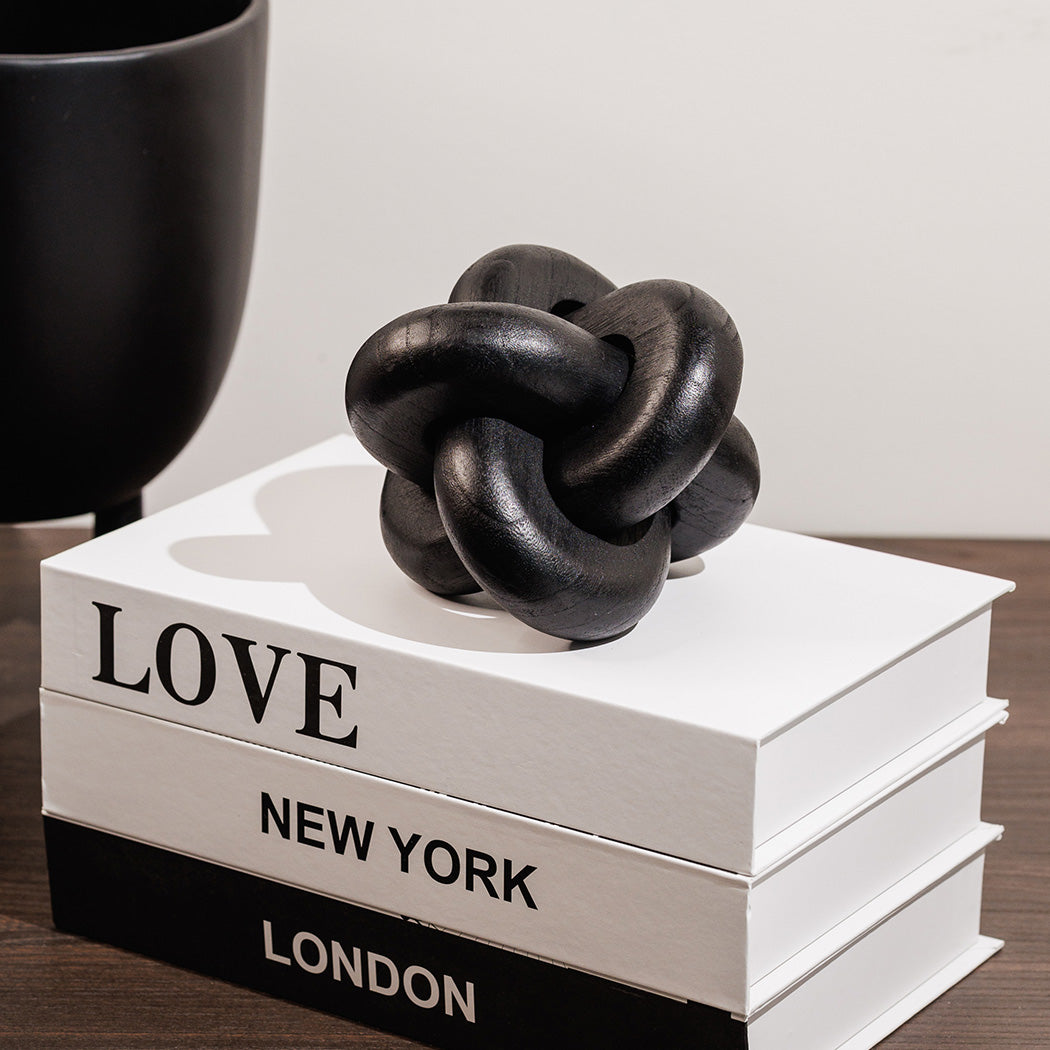 KOART| Gala ξύλινο διακοσμητικό κόμπος μαύρο χρώμα 11 εκ.