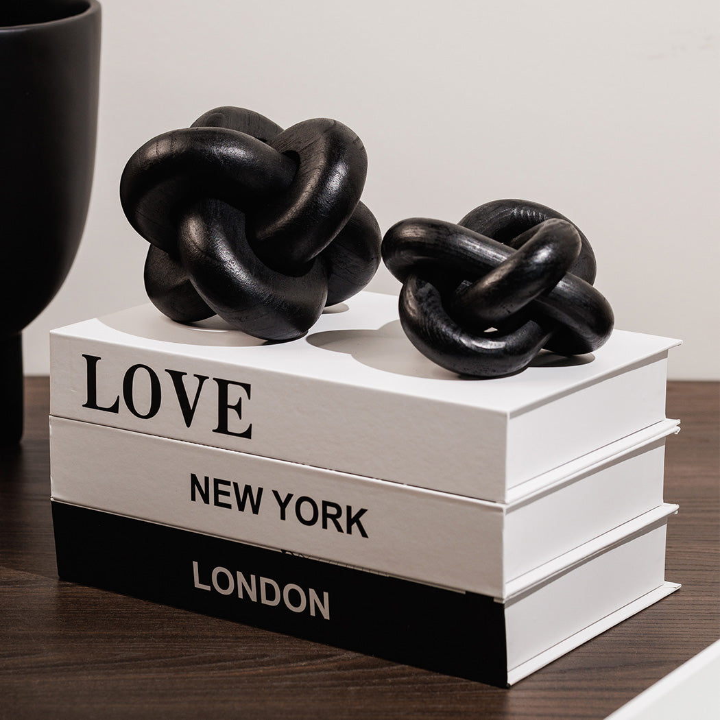 KOART| Maya ξύλινο διακοσμητικό κόμπος μαύρο χρώμα εκ.