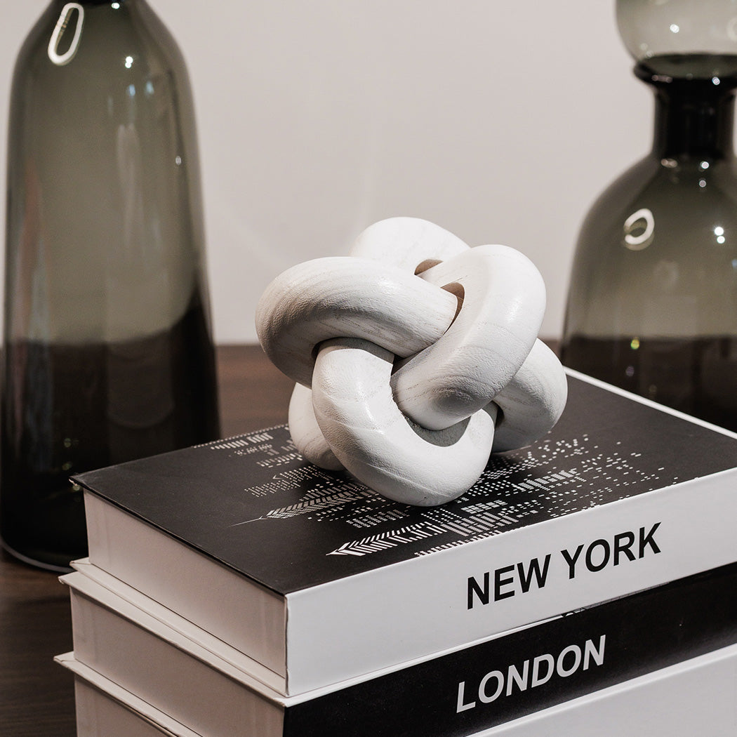 KOART| Gala ξύλινο διακοσμητικό κόμπος λευκό χρώμα 11 εκ.