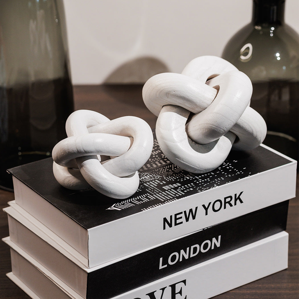 KOART| Gala ξύλινο διακοσμητικό κόμπος λευκό χρώμα 11 εκ.