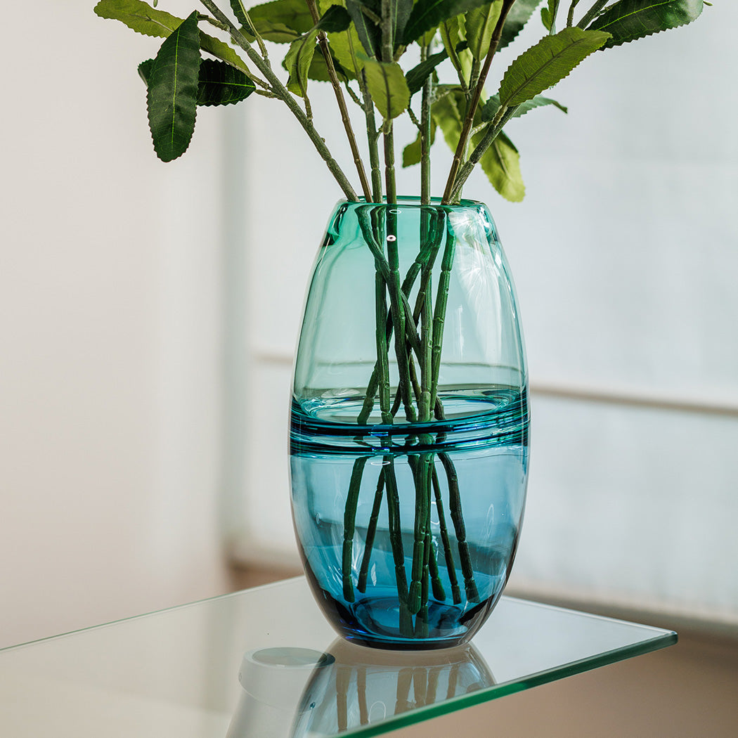 KOART| Grace Μπλε/Πράσινο Γυάλινο Ανθοδοχείο 31 cm