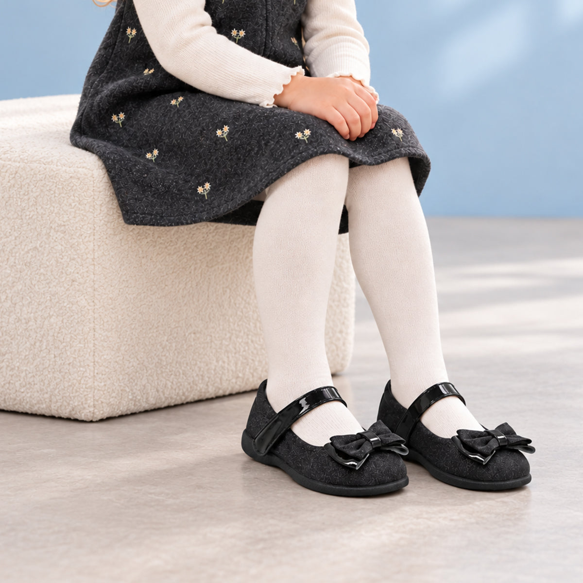 IQKIDS 53.ABEBA-195 Μαύρη Μπαλαρίνα Με Γκλίτερ Για Κορίτσια