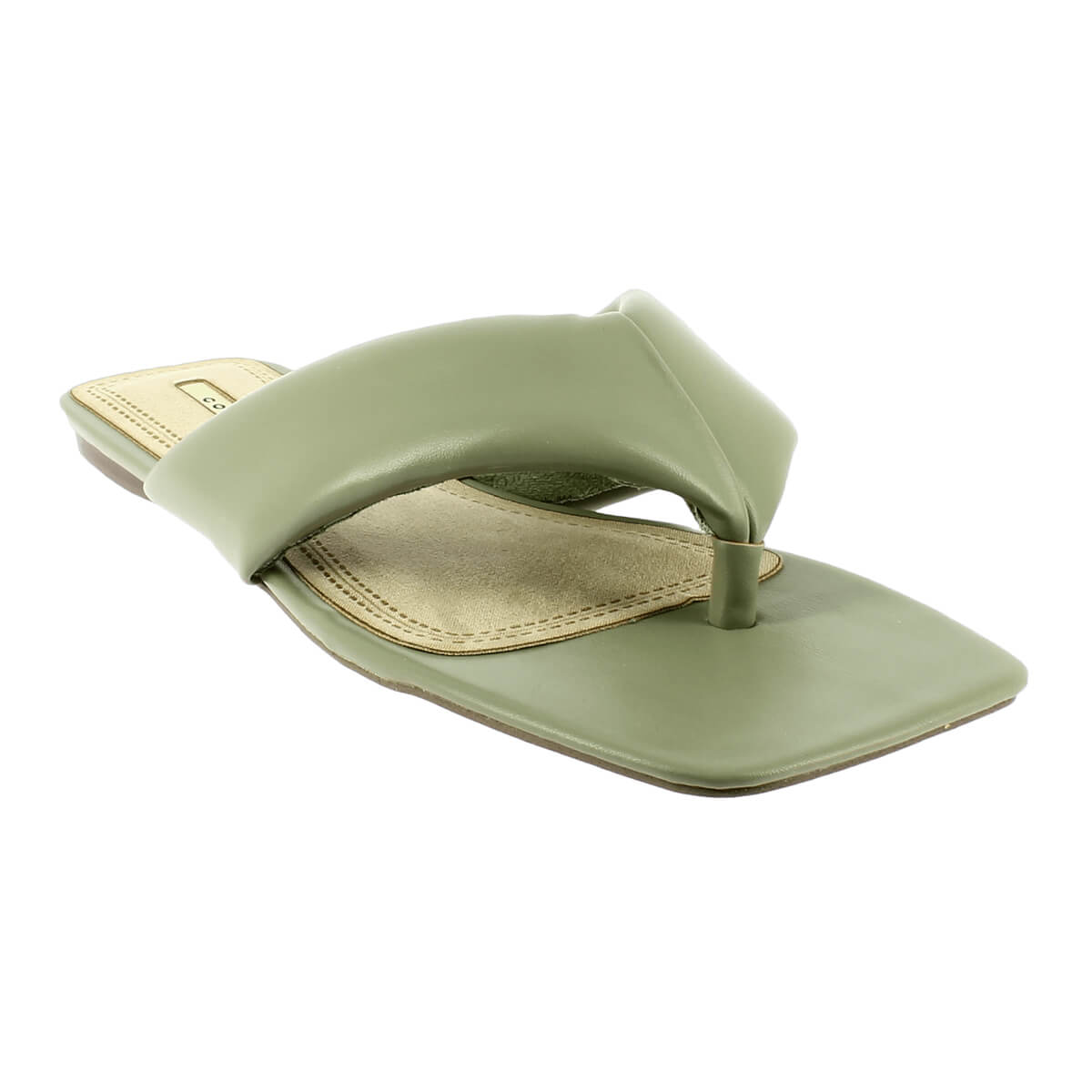 IQSHOES 107.C1451 Χακί  Σαγιονάρα Δίχαλο Με Τετράγωνη Μύτη