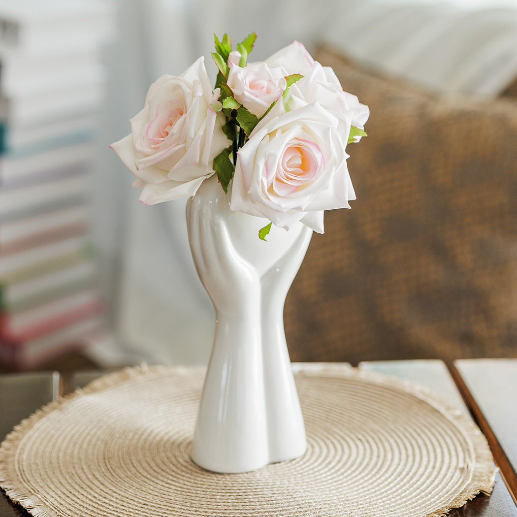 KOART| Rosetta Ροζ Τεχνητό μπουκέτο με τριαντάφυλλα Real Touch 21 εκ. 6 τμχ.