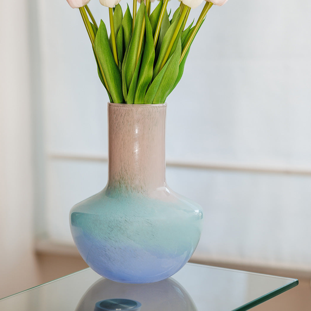 KOART| Lumi Μπλε Γυάλινο Βάζο 25 cm