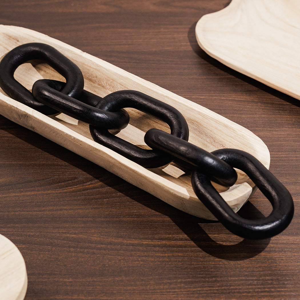 KOART| Luna διακοσμητική ξύλινη αλυσίδα σε μαύρο χρώμα 53 εκ.