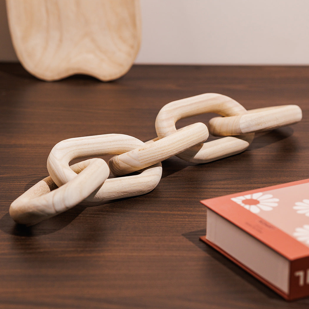 KOART| Luna διακοσμητική ξύλινη αλυσίδα σε μπεζ χρώμα 53 εκ.