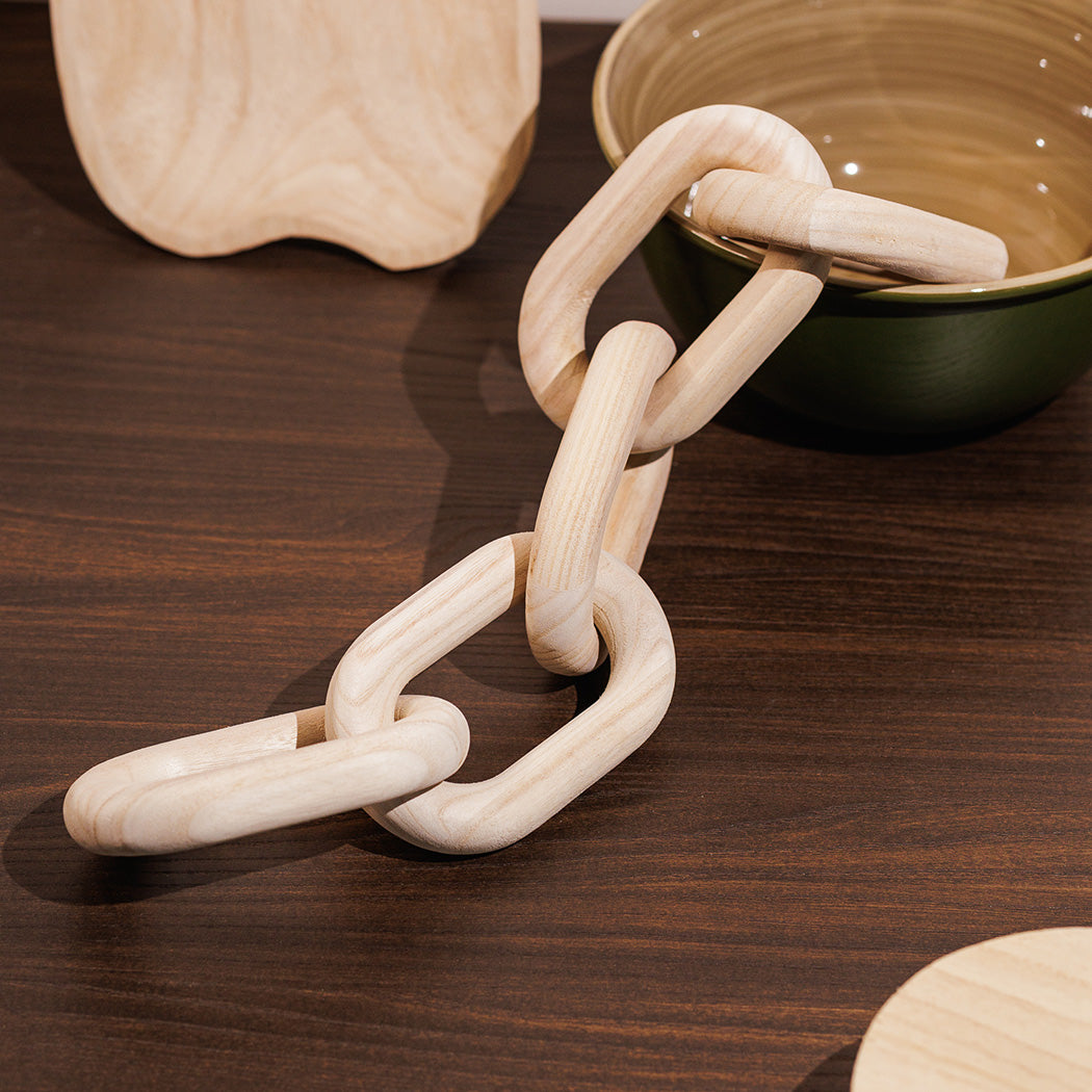 KOART| Luna διακοσμητική ξύλινη αλυσίδα σε μπεζ χρώμα 53 εκ.