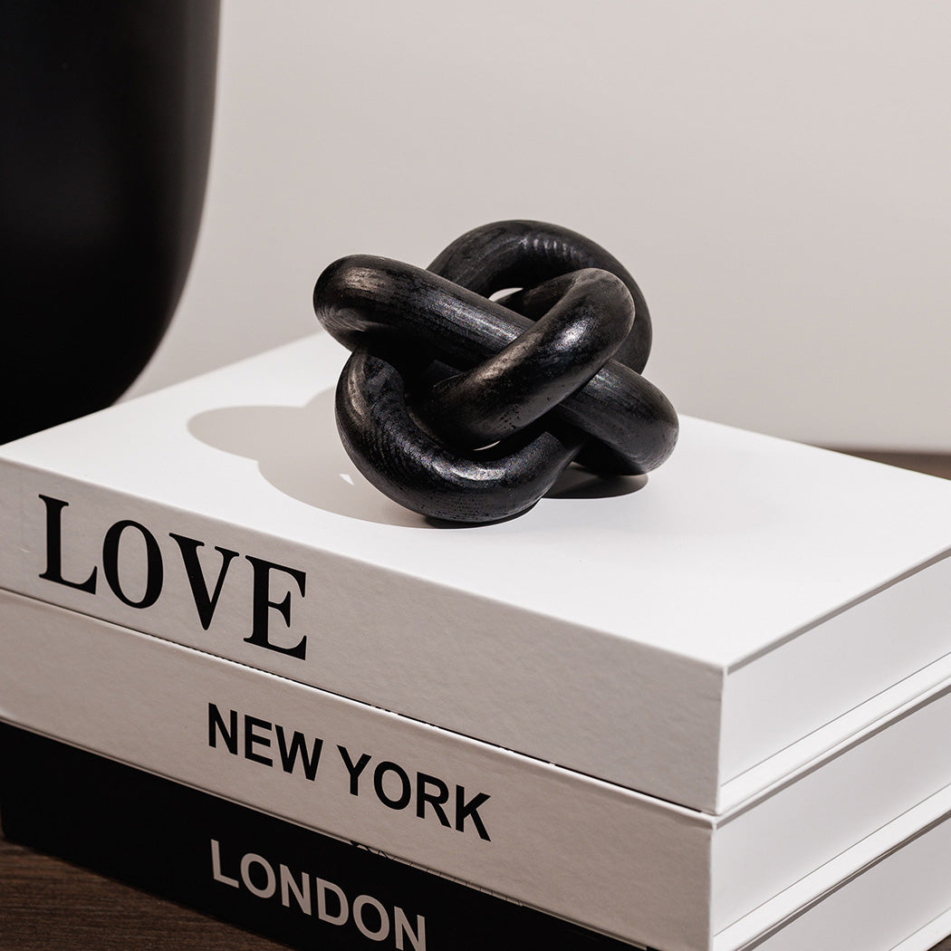 KOART| Maya ξύλινο διακοσμητικό κόμπος μαύρο χρώμα εκ.