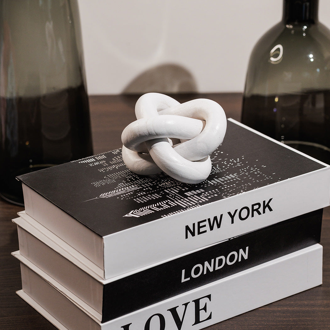 KOART| Maya ξύλινο διακοσμητικό κόμπος λευκό χρώμα εκ.