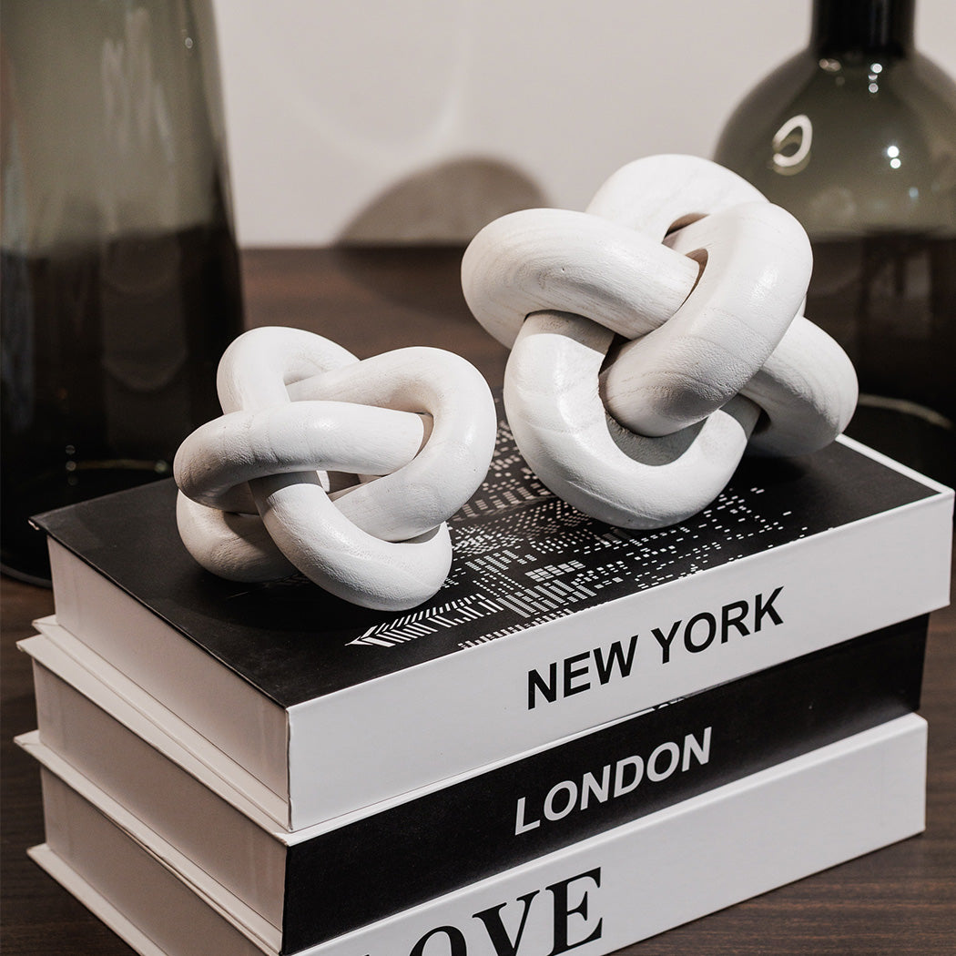 KOART| Maya ξύλινο διακοσμητικό κόμπος λευκό χρώμα εκ.