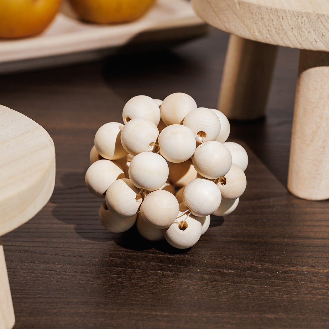 KOART| Moka Ξύλινη Διακοσμητική Μπάλα Μπεζ Χρώμα εκ.