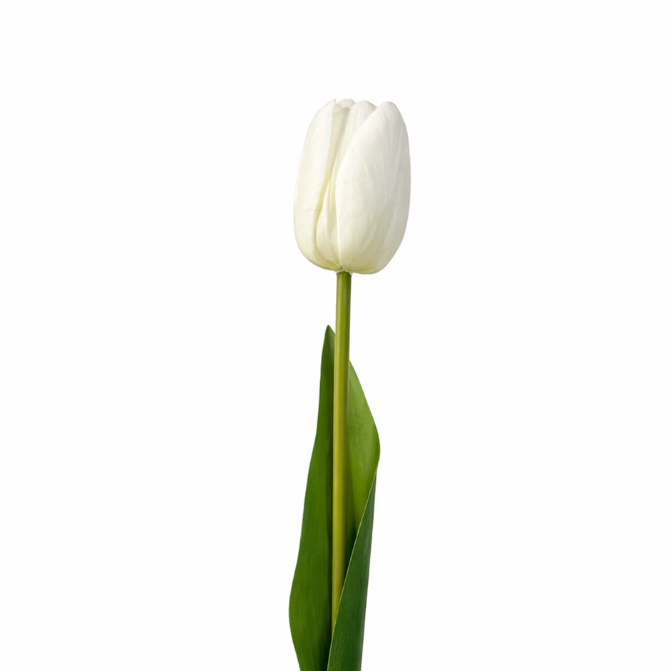 KOART| TULIPA1 Λευκή Τεχνητή Τουλίπα Real Touch 47.5 εκ. 1τμχ.